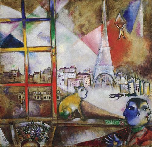 Paris Through the Window Zeitgenosse Marc Chagall Ölgemälde